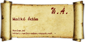 Walkó Ádám névjegykártya